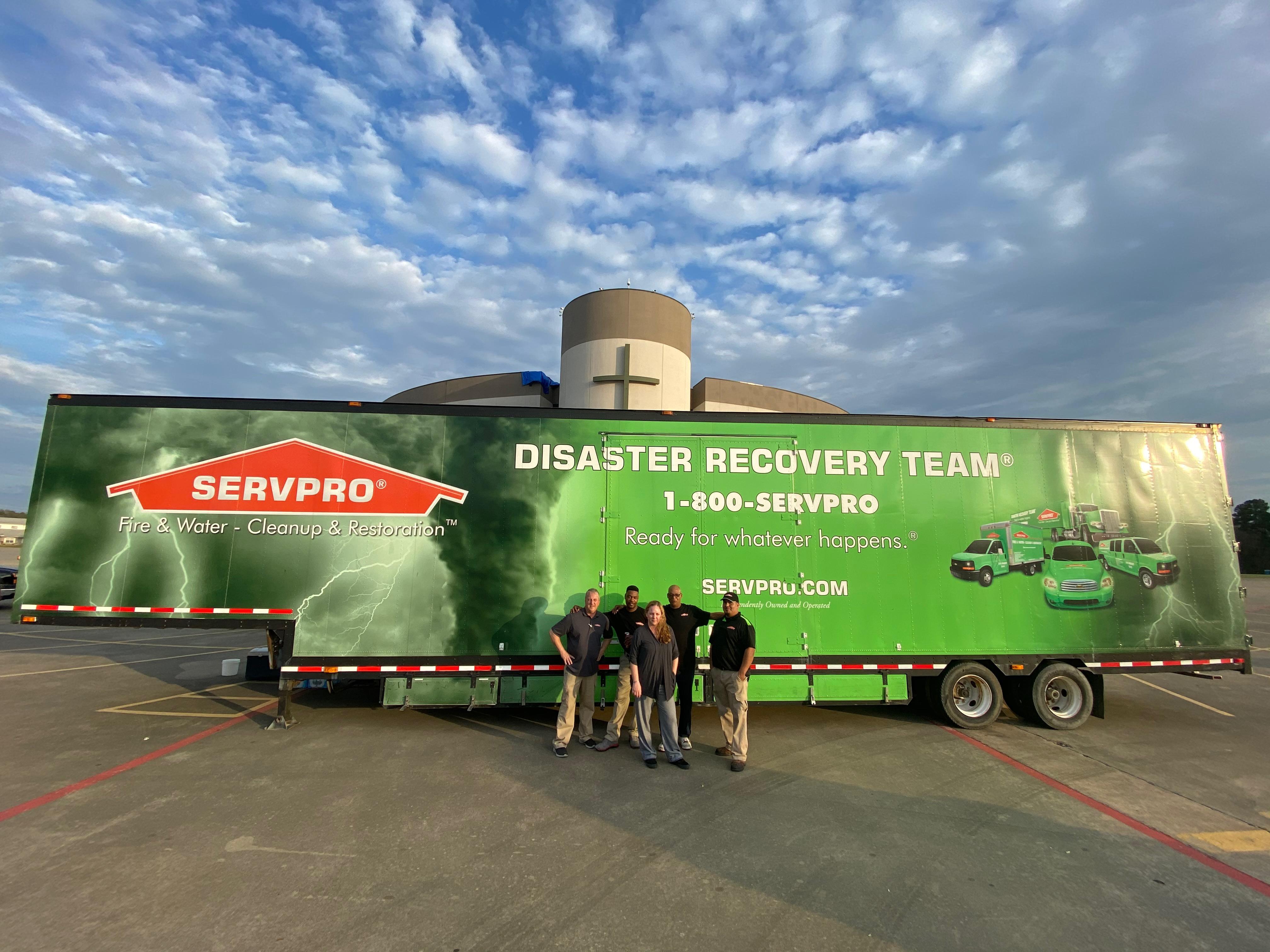 SERVPRO of Texarkana during a large commercial fire loss