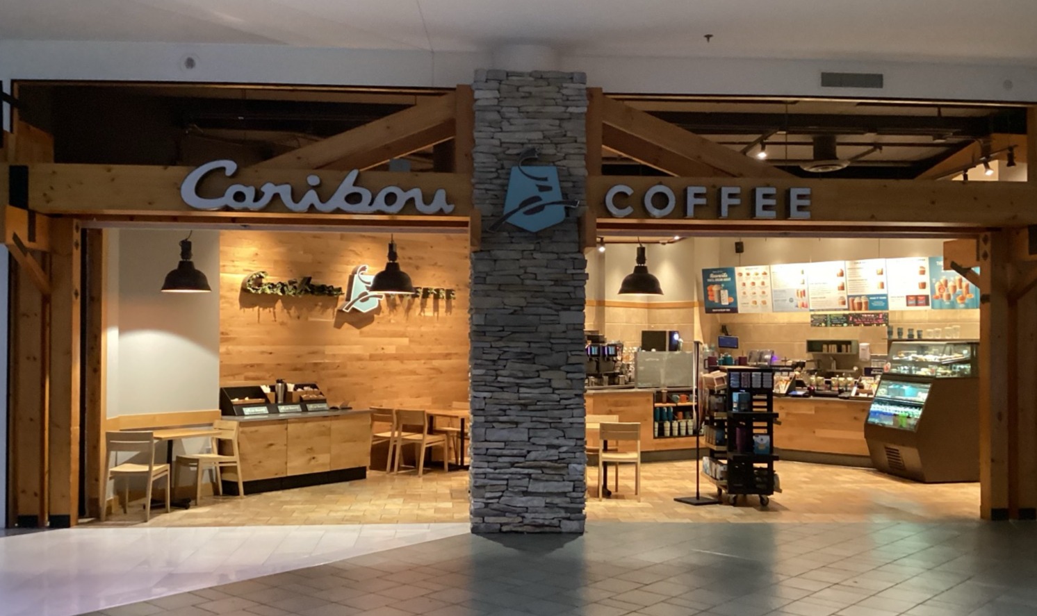 Storefront of the Caribou Coffee at 60 East Broadway N-194 in Bloomington