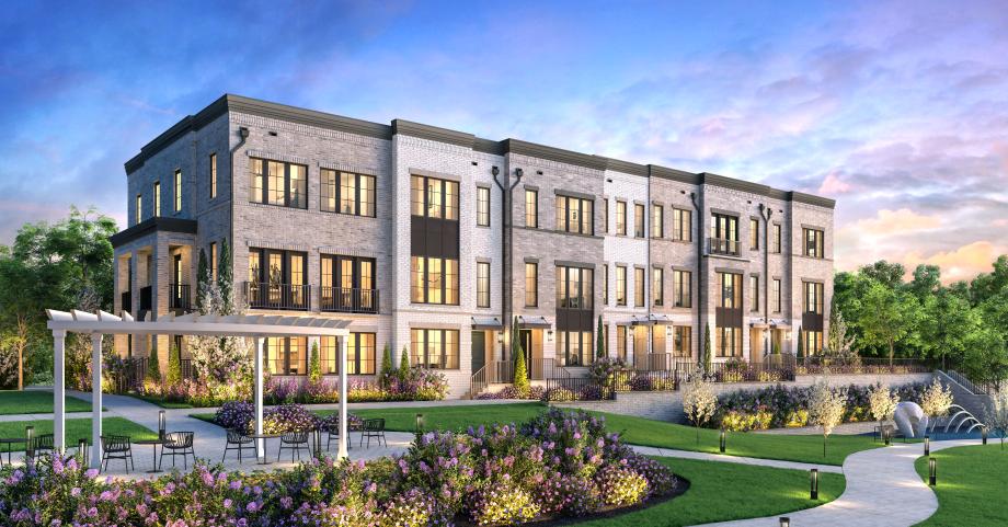 Anticipated home designs and community park at Chevy Chase Crossing