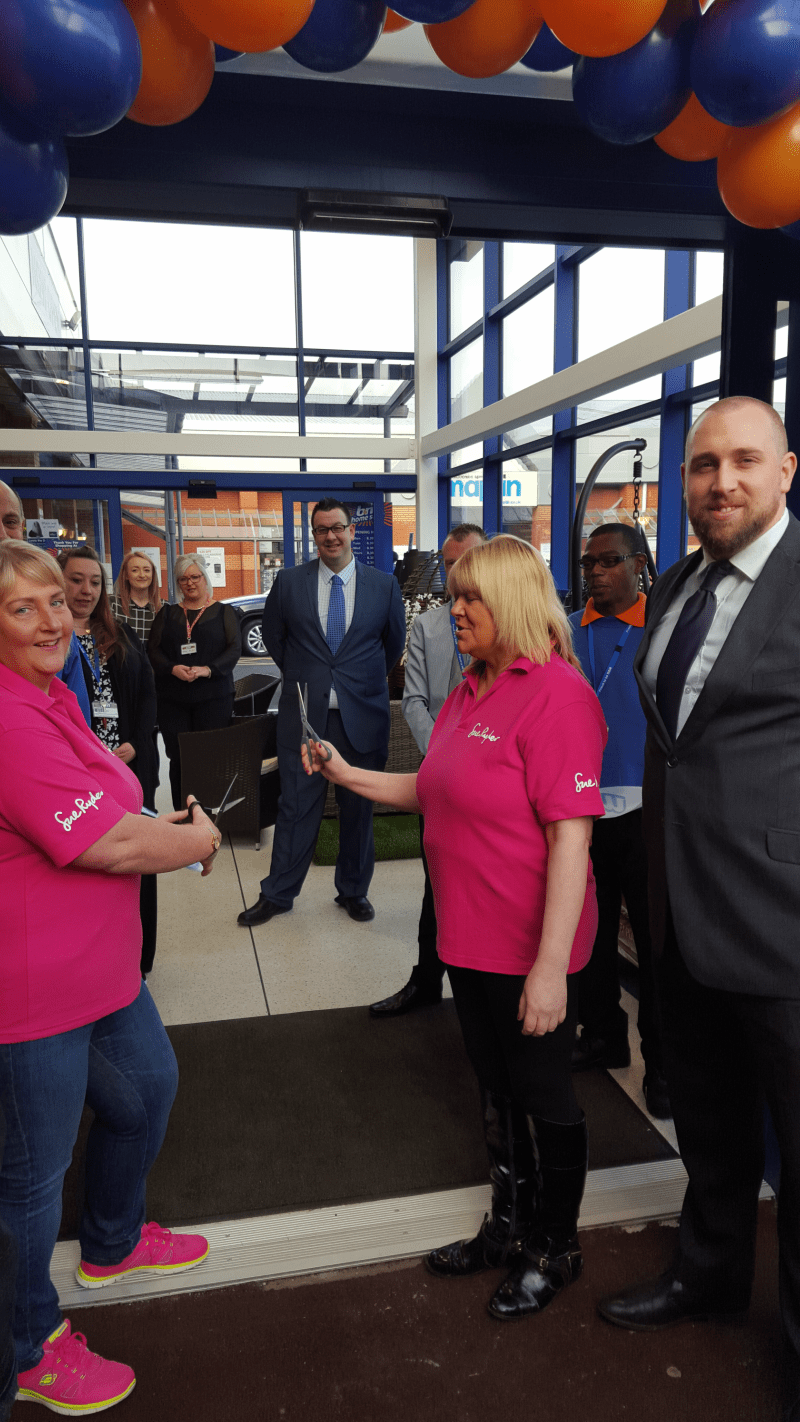 Representatives from the Sue Ryder Charity we're B&M's VIP guests, cutting the ribbon to officially open the new store at the Castle Retail Park, Nottingham.
