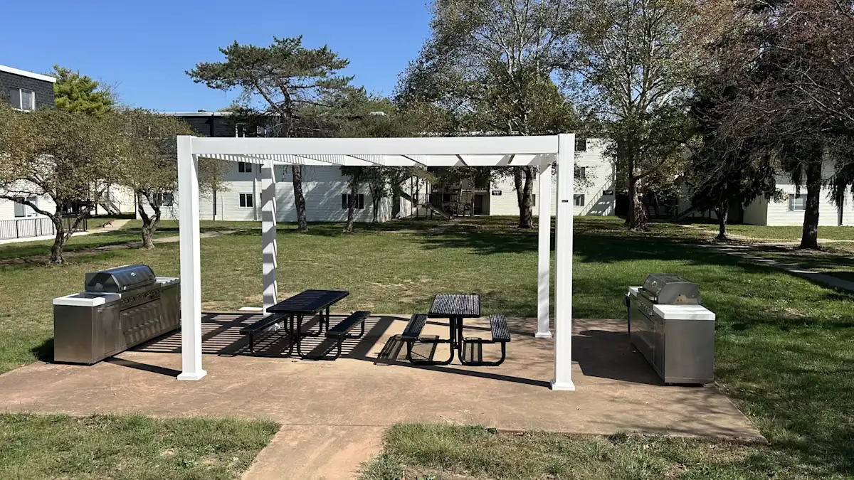 Outdoor space with grilling station