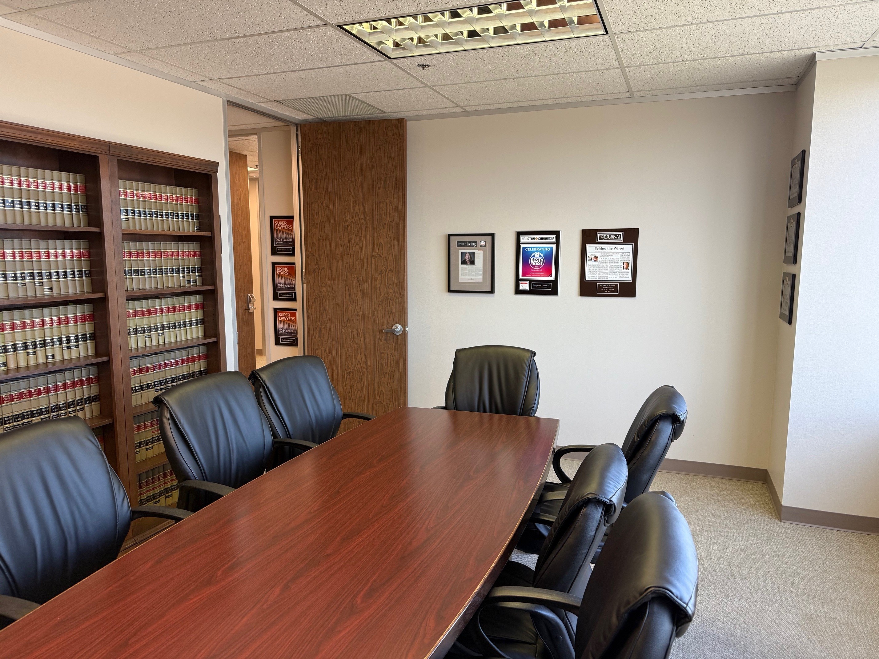 The conference room at Simmons and Fletcher, P.C., Injury & Accident Lawyers