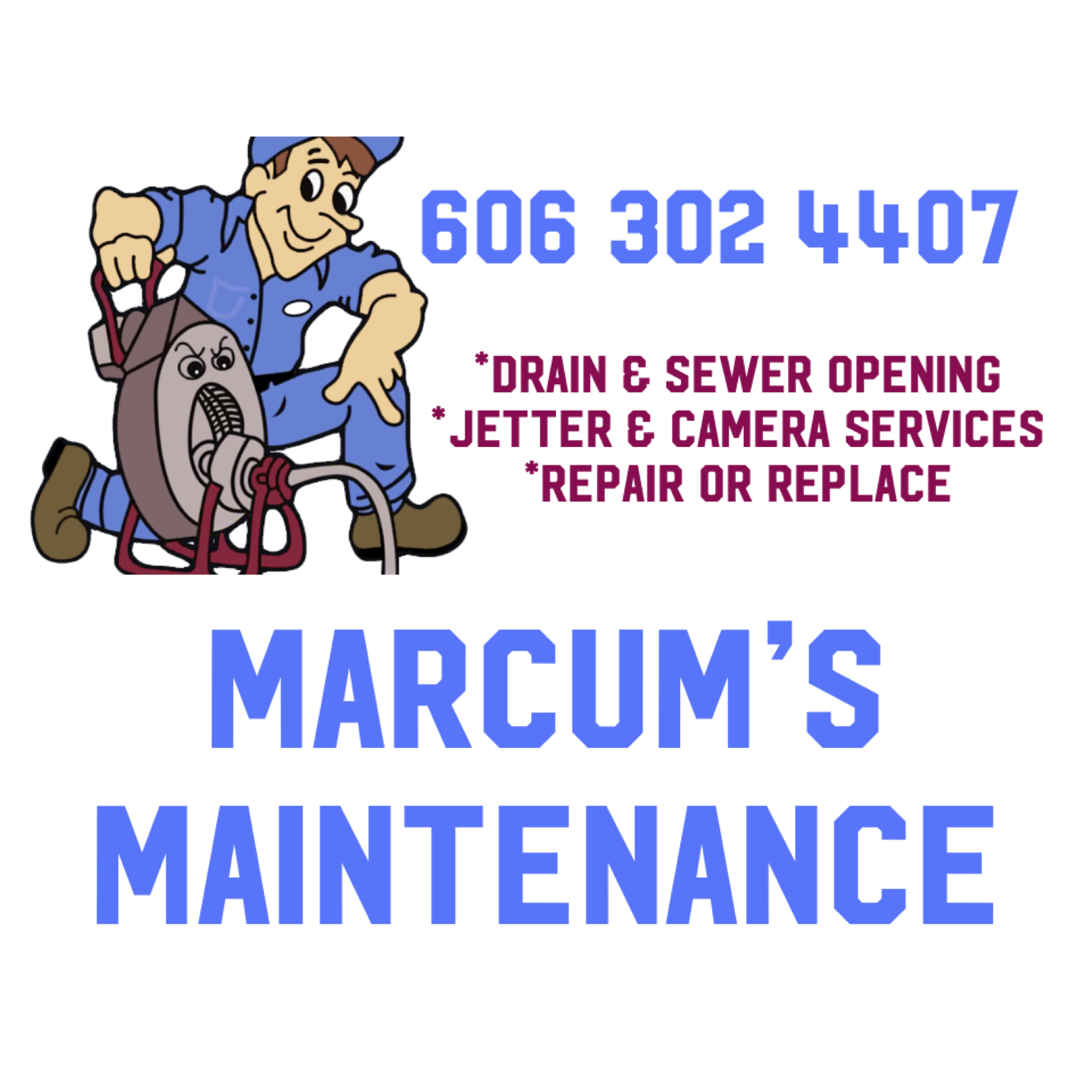 Marcum's Maintenance and Drain Opening Logo