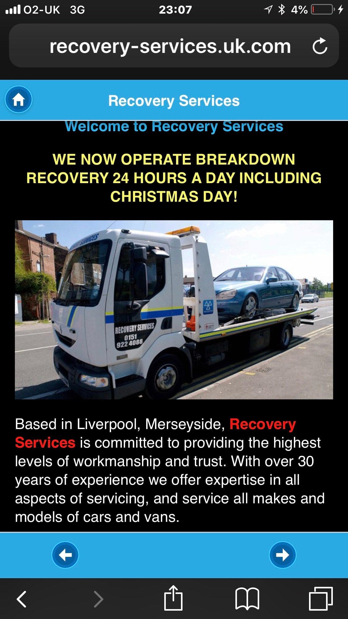 Recovery Services MOT Centre Liverpool 01519 224088