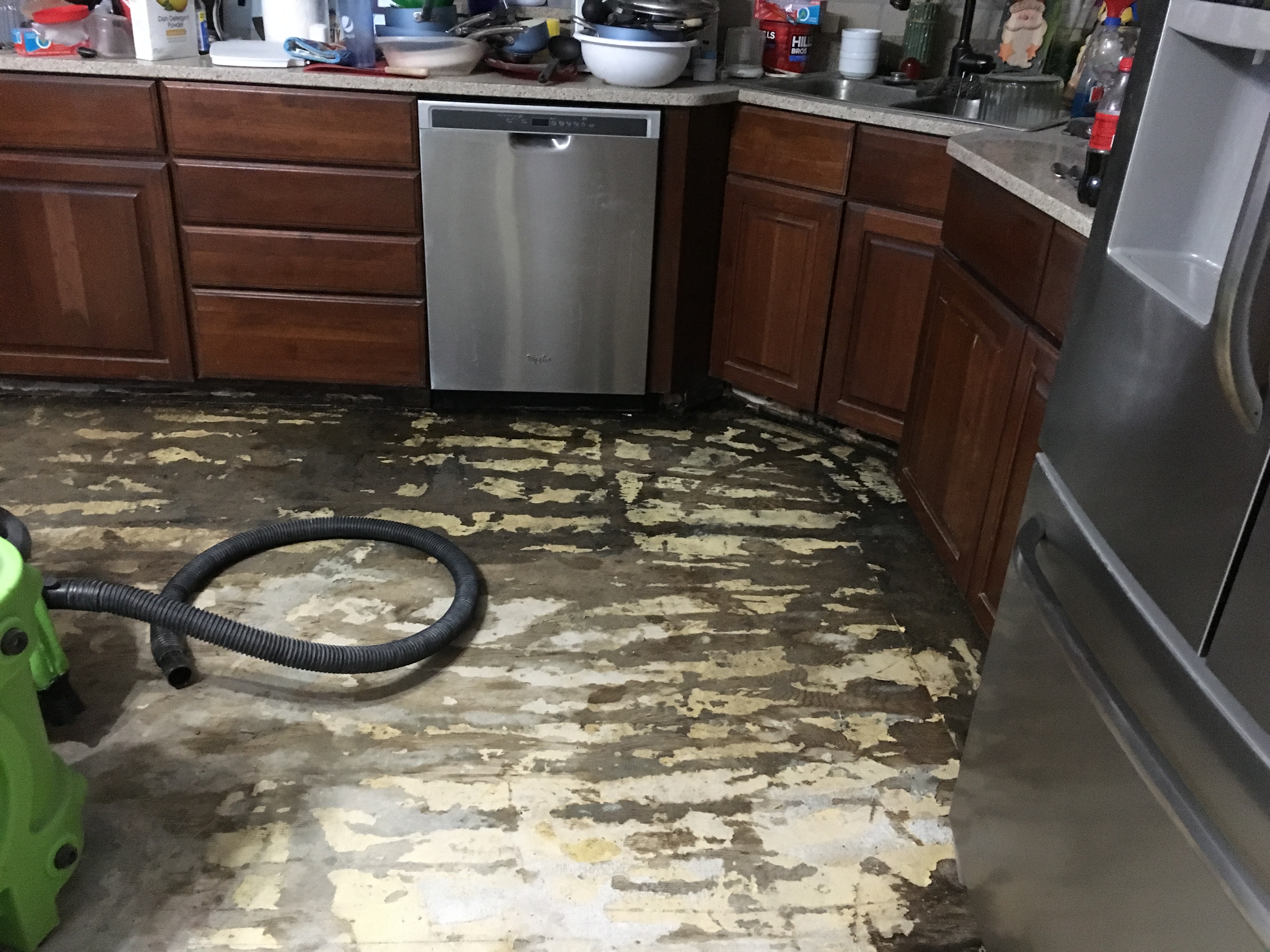 This kitchen floor had to removed.