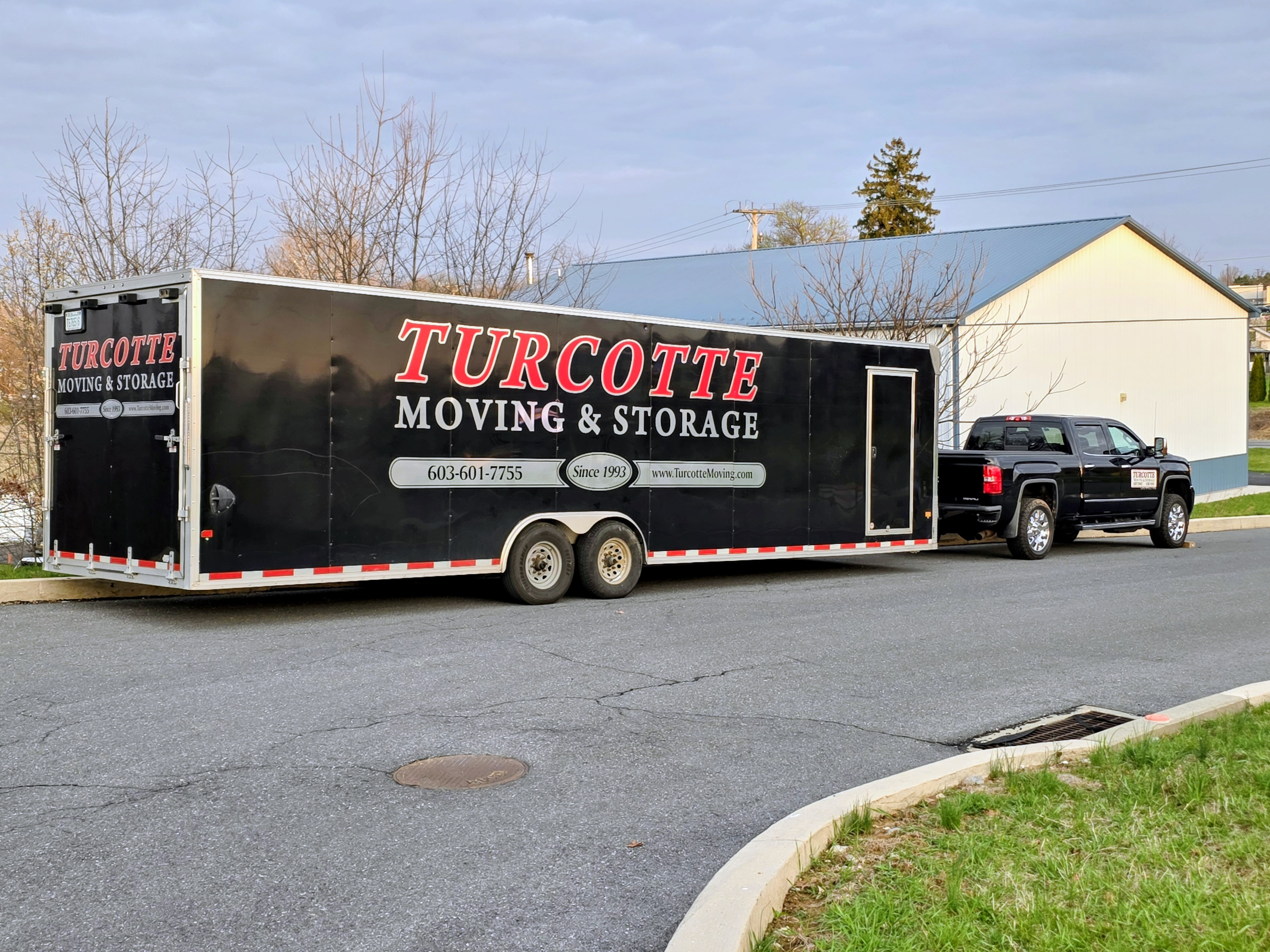 This is our 8.5Wide X 32'Long 14K GVW trailer. We have always had trailers like this in our fleet. Trailers are low to the ground for easy loading. They have full rear ramp doors and are great for loading bulky items live riding lawn mowers and golf carts. Many benefits to using trailers like this one.