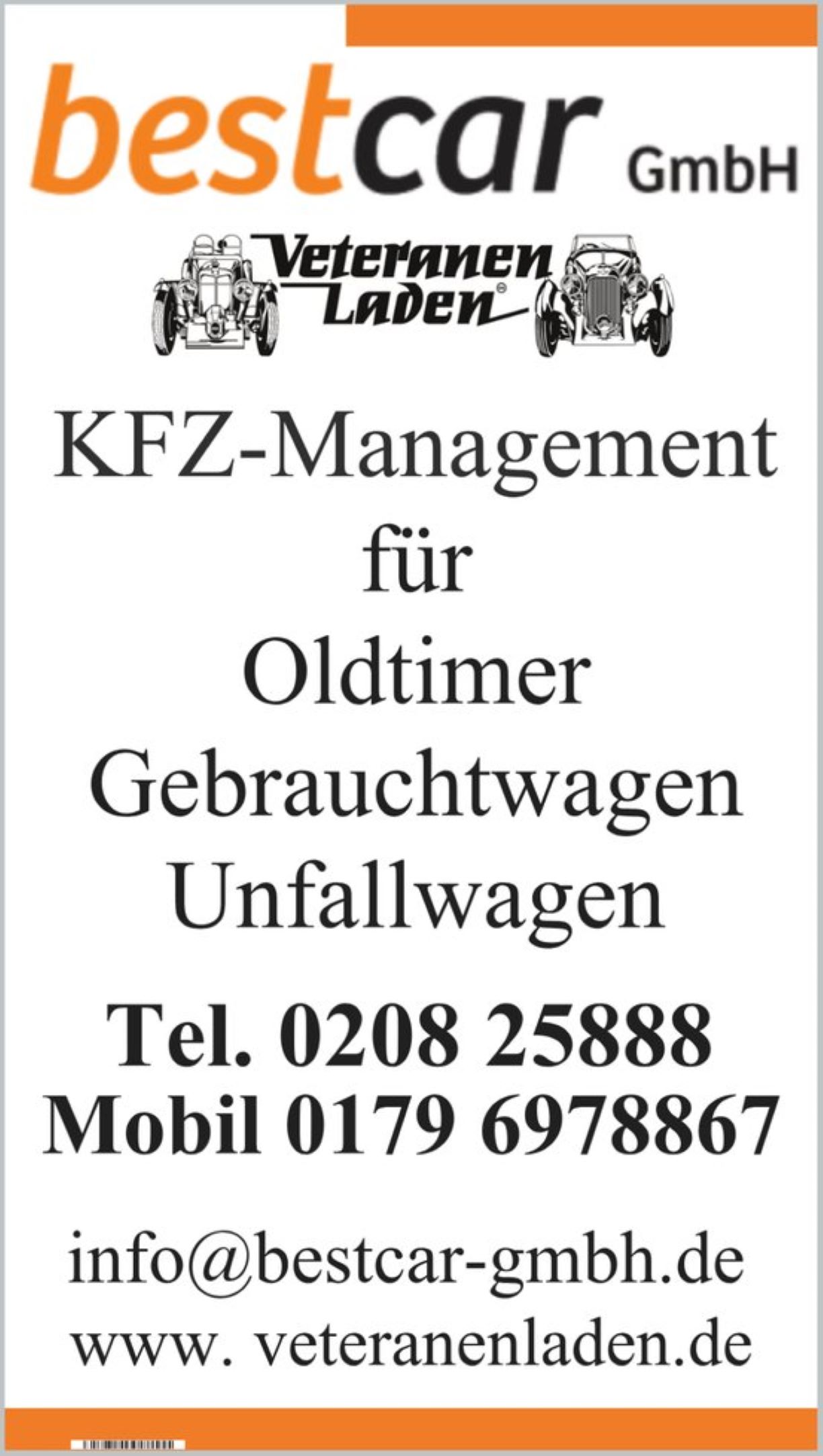 bestcar GmbH / Veteranen-Laden, Hansastr.  114 in Oberhausen