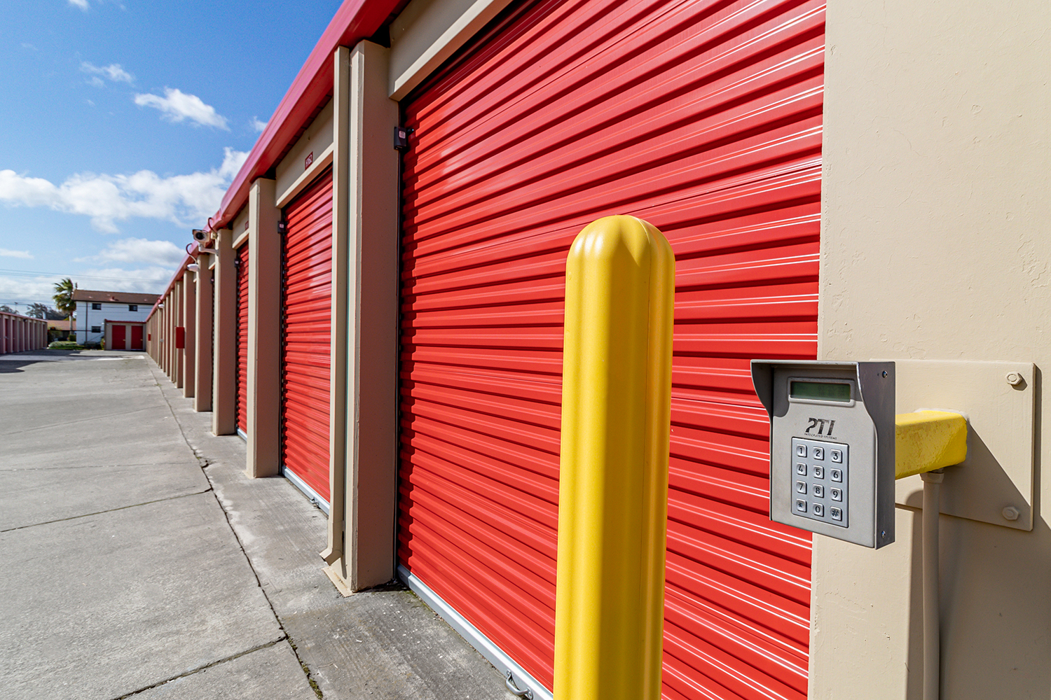 Secure storage facility in Vallejo, CA with electronic keypad entry.