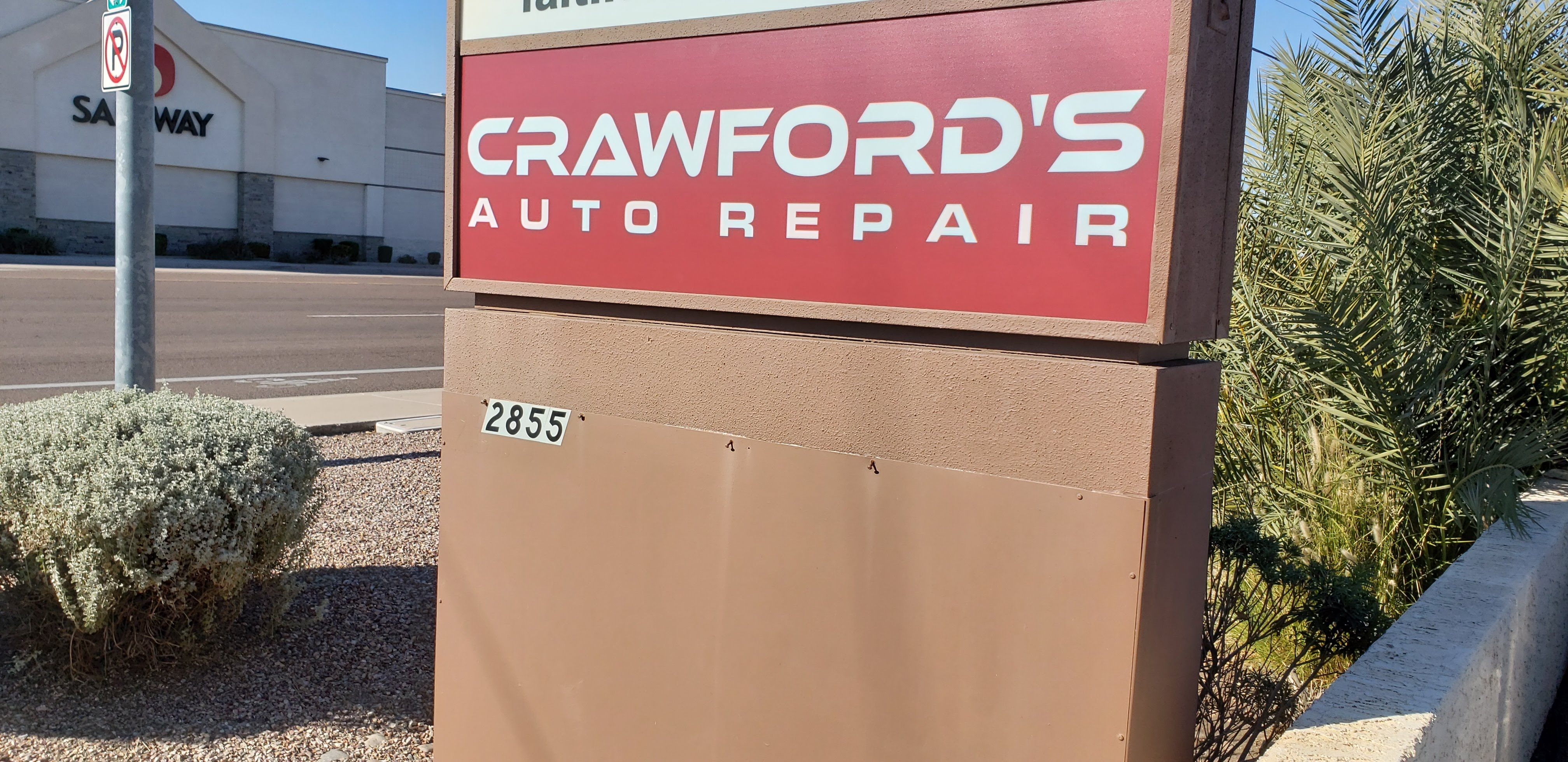 Crawford's Auto Repair Marquee - Street Sign - 2855 S Alma School Rd UNIT 107, Mesa, AZ 85210