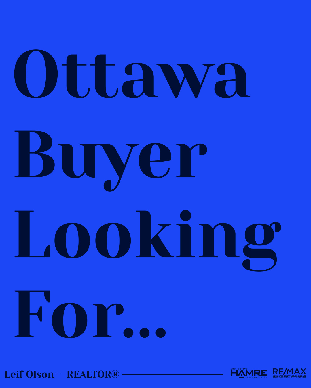 Images Leif Olson - Ottawa Real Estate Agent - Hamre Team RE/MAX Affiliates