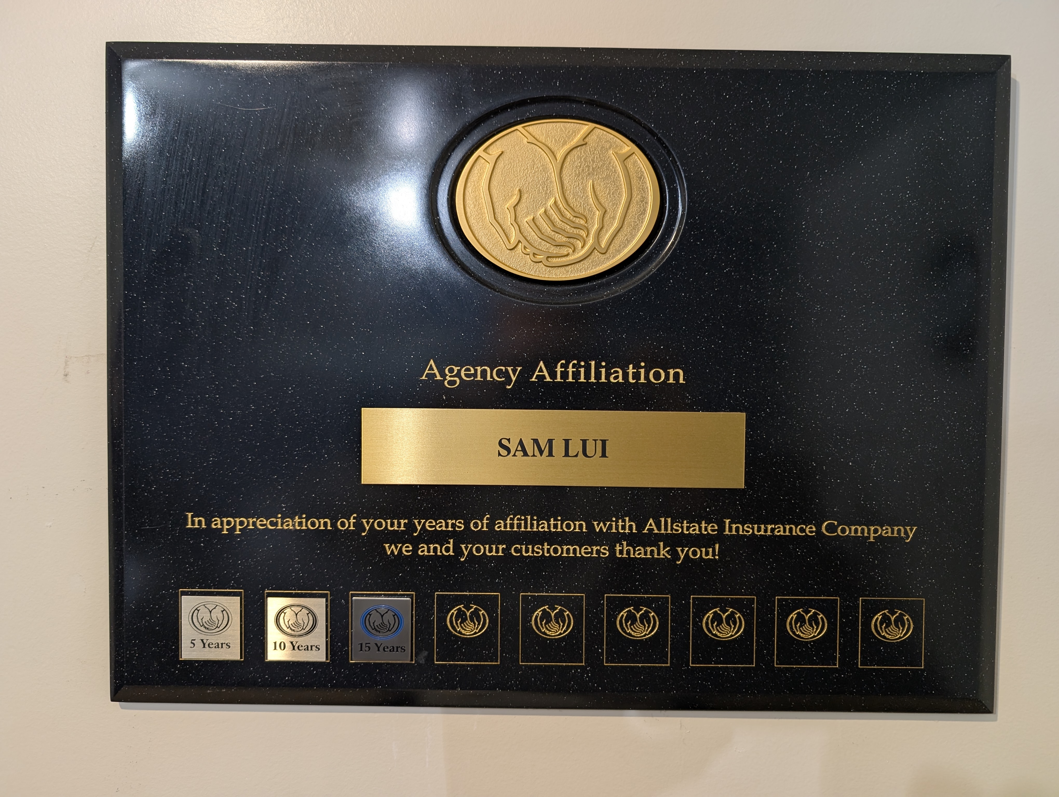 agency affiliation plaque
