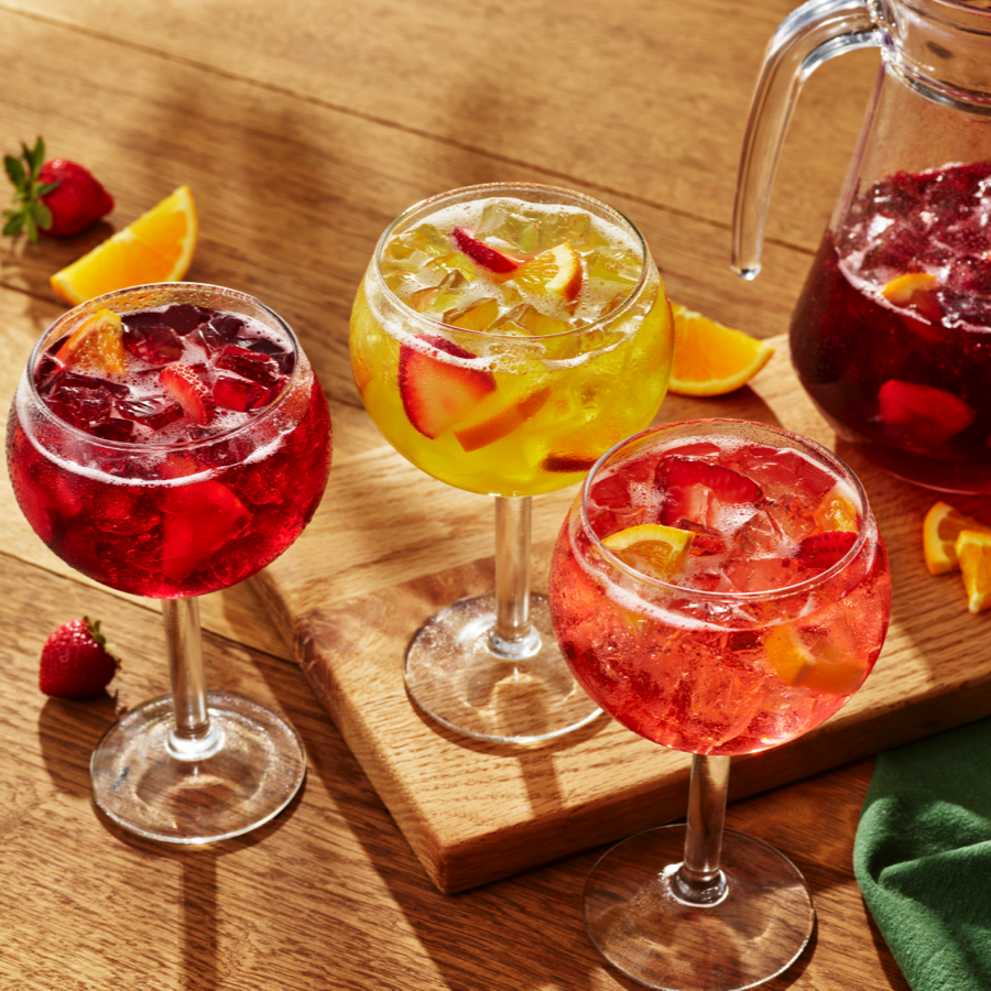 Sangrias: Made with a blend of chilled wine, fresh fruit and a splash of fruit juices. Olive Garden Italian Restaurant San Antonio (210)921-2100