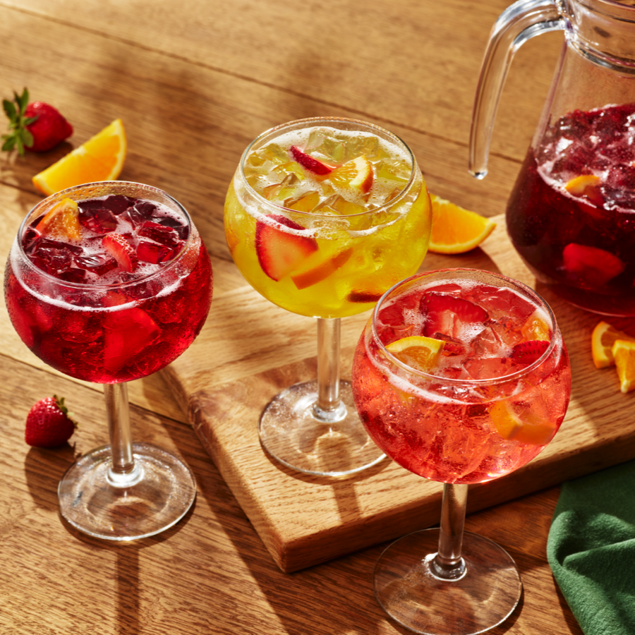 Sangrias: Made with a blend of chilled wine, fresh fruit and a splash of fruit juices. Olive Garden Italian Restaurant Victorville (760)245-8100