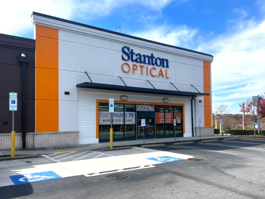 Storefront at Stanton Optical store in Athens, GA 30606