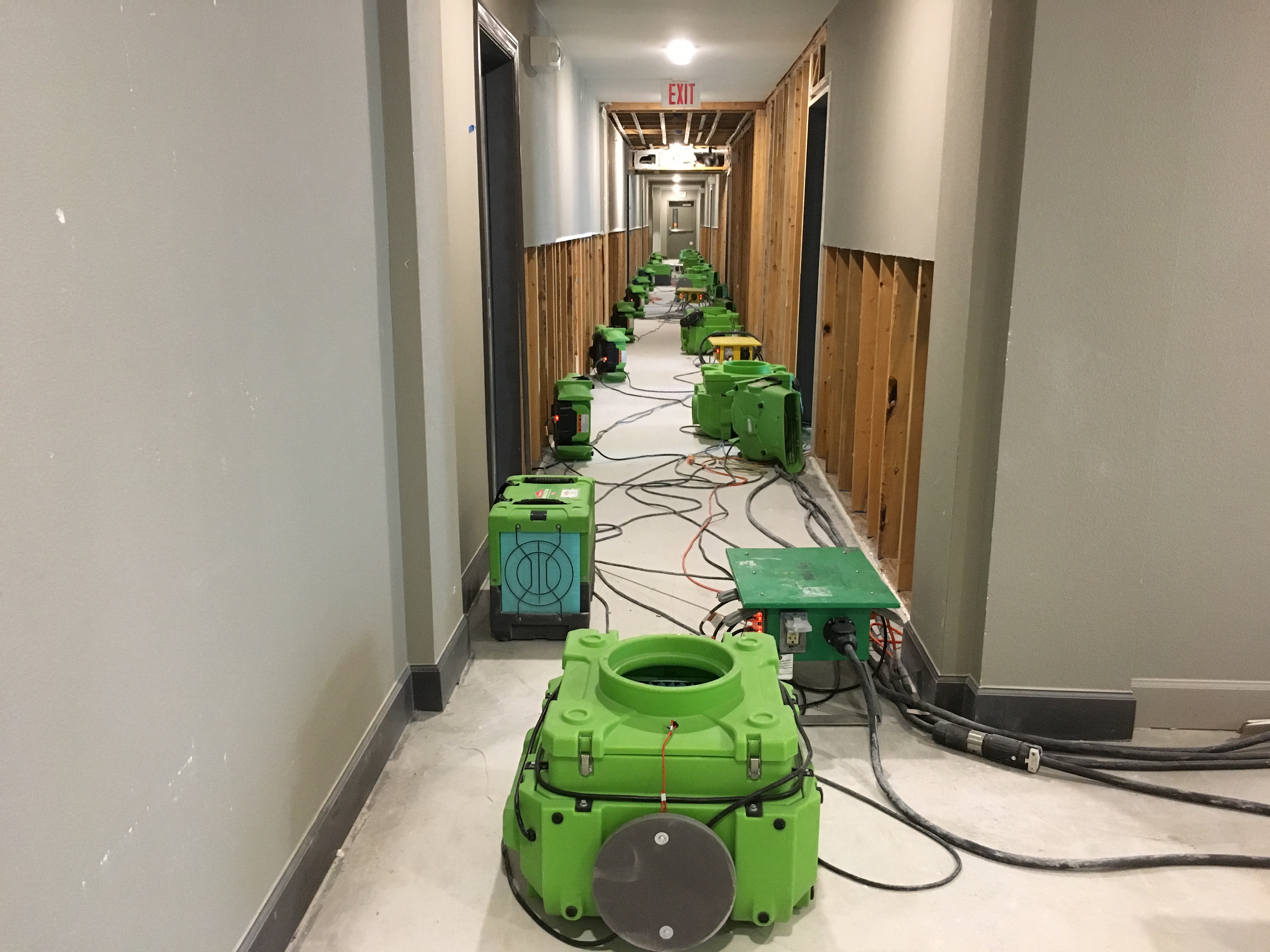 The SERVPRO equipment is up and running after a large commercial loss.