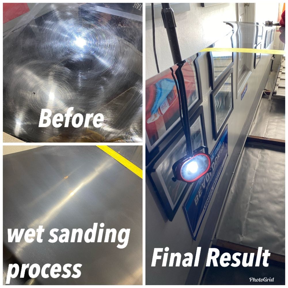 wet sanding before and after First Class Detailing & Window Tinting Riverside