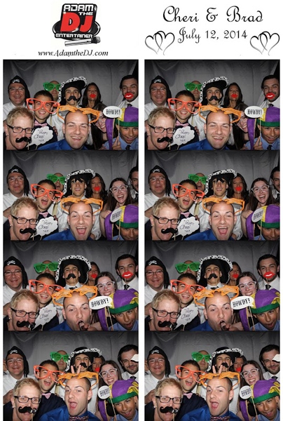 Wedding Party Guests Having Fun in the Photo Booth