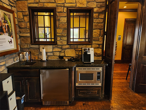 Interior photo of reception area of the AudioNova hearing clinic in McKinney, TX