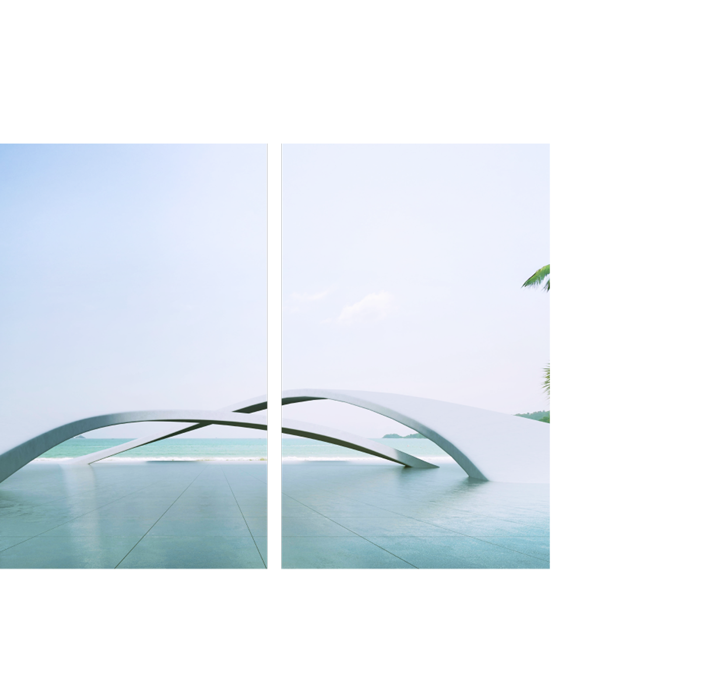 Une sculpture au bord de l’océan.