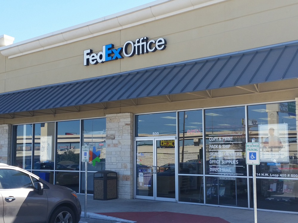 Exterior photo of FedEx Office location at 5714 NW Loop 410\t Print quickly and easily in the self-service area at the FedEx Office location 5714 NW Loop 410 from email, USB, or the cloud\t FedEx Office Print & Go near 5714 NW Loop 410\t Shipping boxes and packing services available at FedEx Office 5714 NW Loop 410\t Get banners, signs, posters and prints at FedEx Office 5714 NW Loop 410\t Full service printing and packing at FedEx Office 5714 NW Loop 410\t Drop off FedEx packages near 5714 NW Loop 410\t FedEx shipping near 5714 NW Loop 410