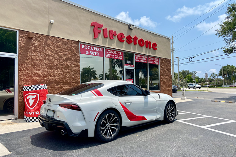 Outside Boca Tire Auto Shop in Boca Raton, FL