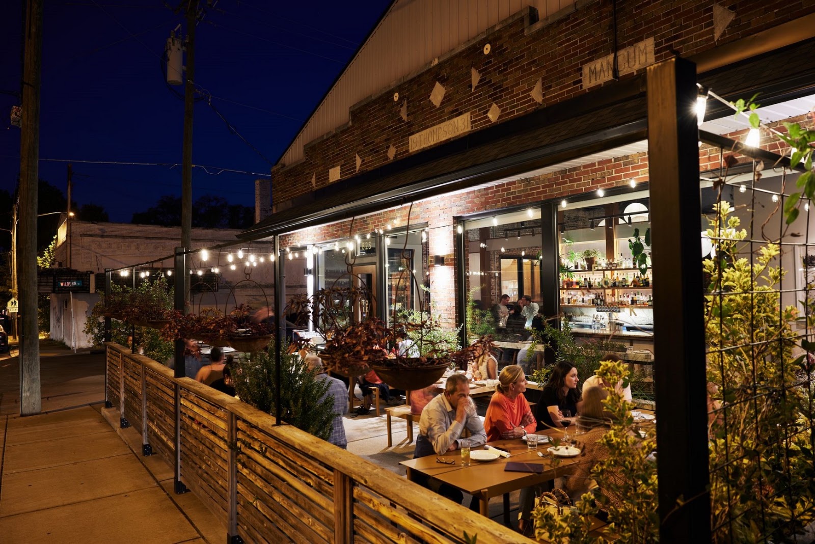 Folk's outdoor patio on Meridian Street in East Nashville, open for dinner when the weather allows.  