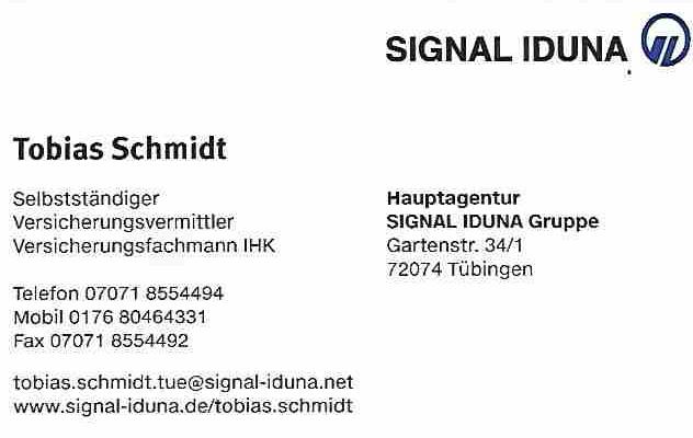 SIGNAL IDUNA Versicherung Tobias Schmidt, Stäudach 136 in Tübingen