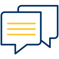 Overlapping speech bubble icon.