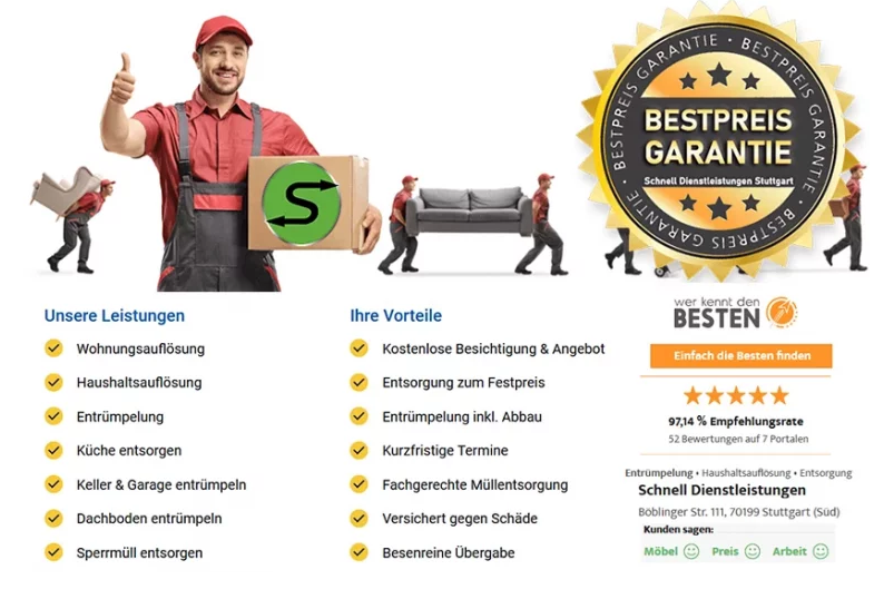 Schnell Entrümpelung & Haushaltsauflösung Stuttgart, Böblinger Straße 111 in Stuttgart