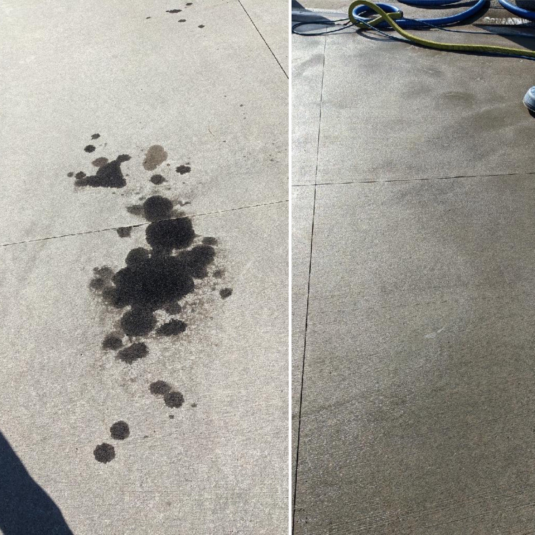 Grease removed from concrete floor