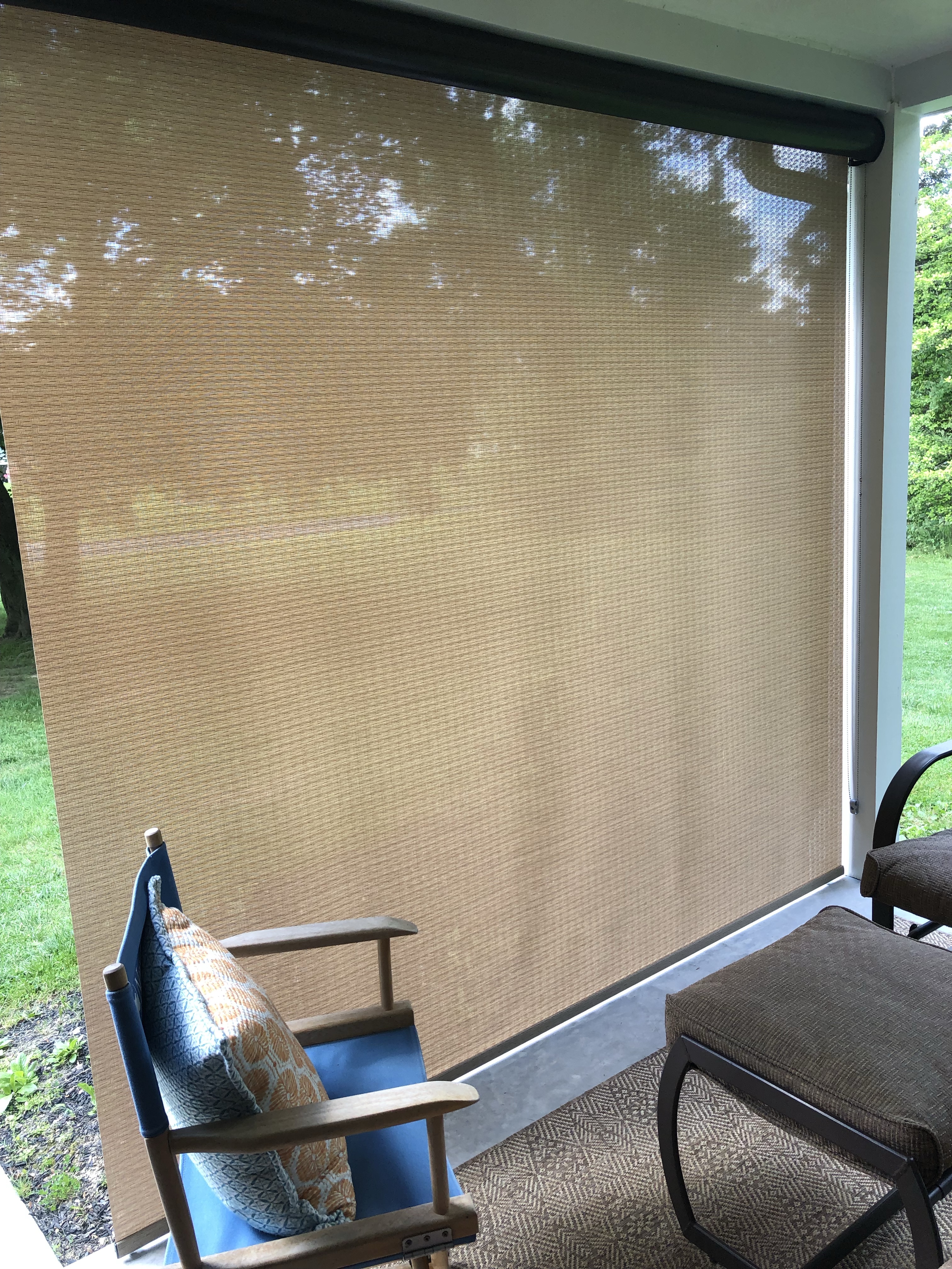 Beat the heat with a solar shade for your porch or patio!