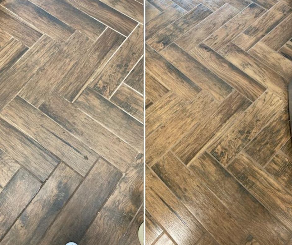 Before and after wood floor cleaning Hickory, NC