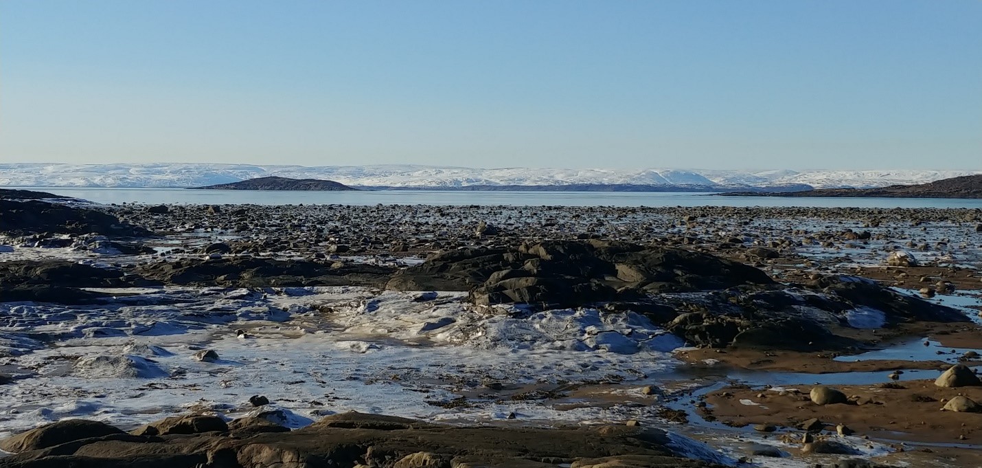 Frobisher Bay, NU, low tide, snowy mountain range backdrop.jpg