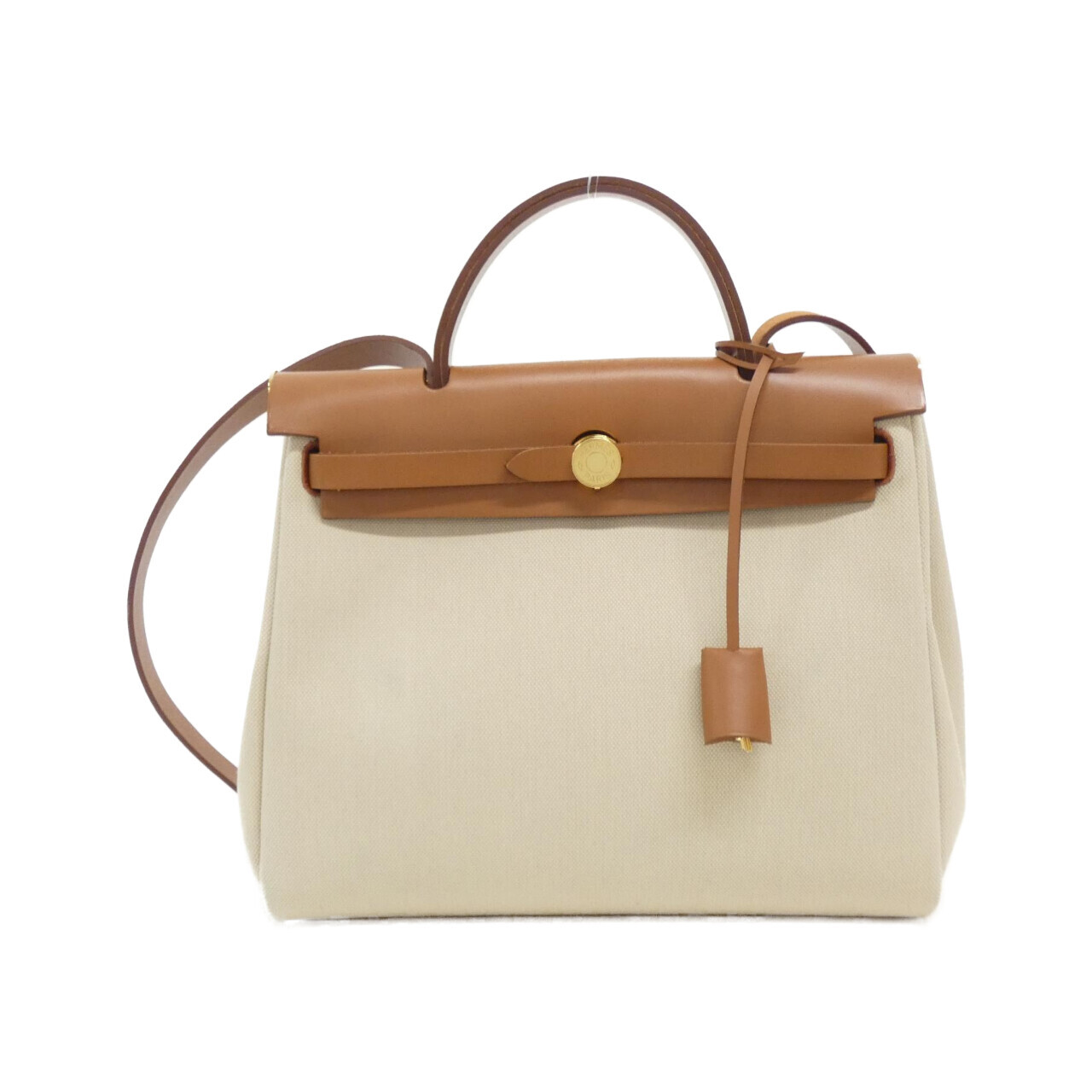 エルメス エールバッグ ジップ PM 078971CC トワルミリタリー / ヴァッシュハンター BETON+FAUVE ゴールド金具 B刻印