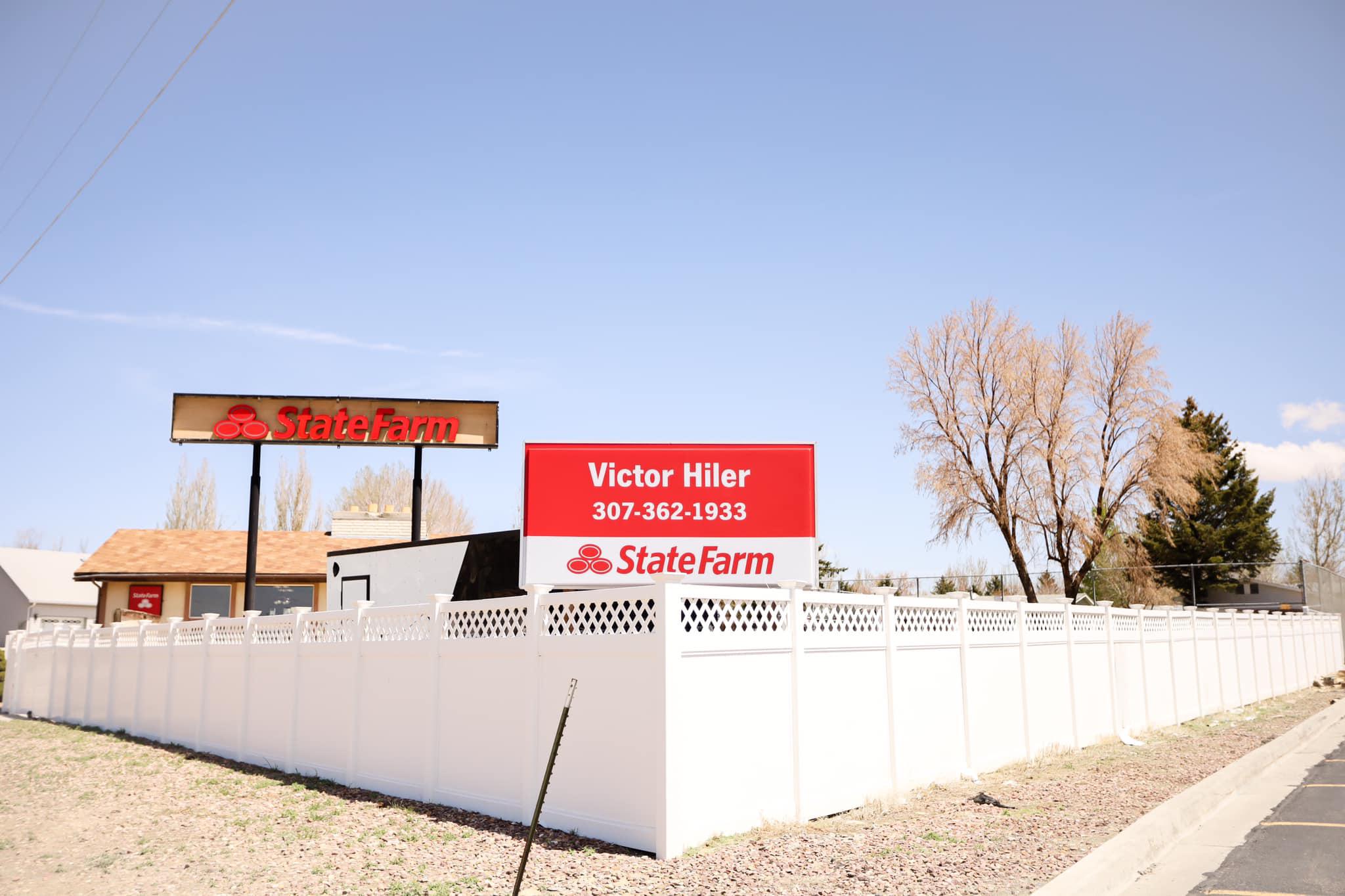 Outside sign for State Farm Agent Victor Hiler