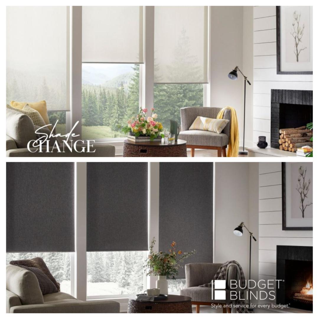 With the innovative new Shade Change, offered exclusively by Budget Blinds, it's easier than ever to switch up your roller shades in minutes. Just pop, swap, and roll your way to a whole new look. Lots of looks. Little effort.