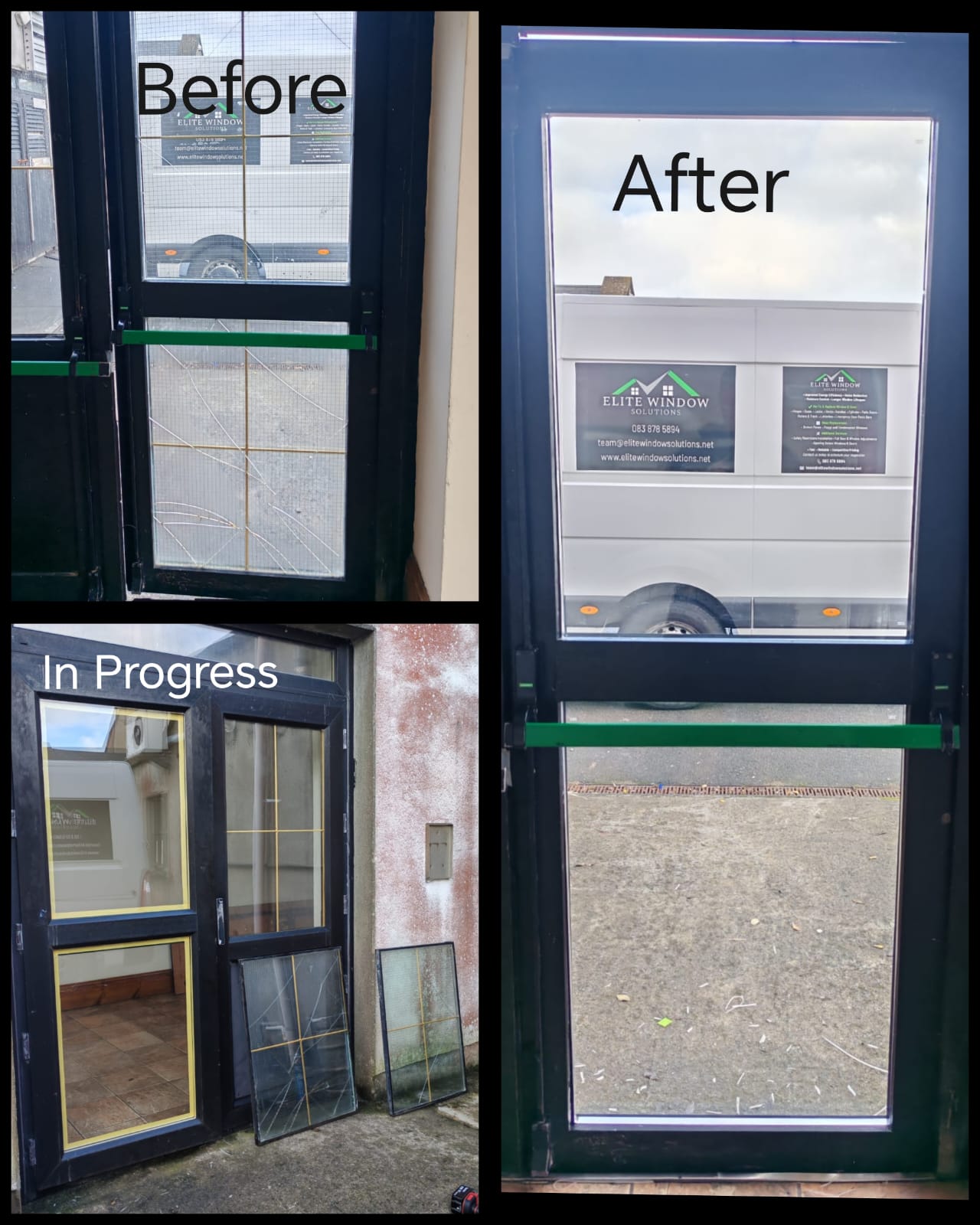 Before and after - glass replacement