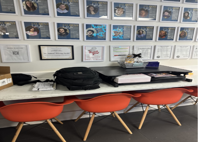 OFFICE INTERIOR AND STUDENT SUCCESS WALL 