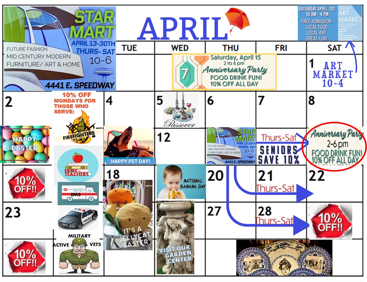 April Events at Midtown Mercantile Merchants in Tucson, AZ