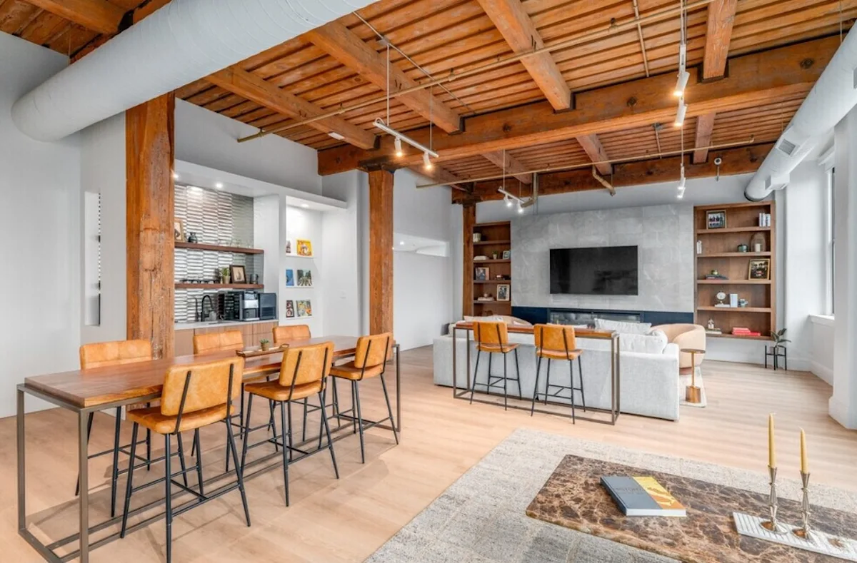 living room at Shorehaus Lofts 