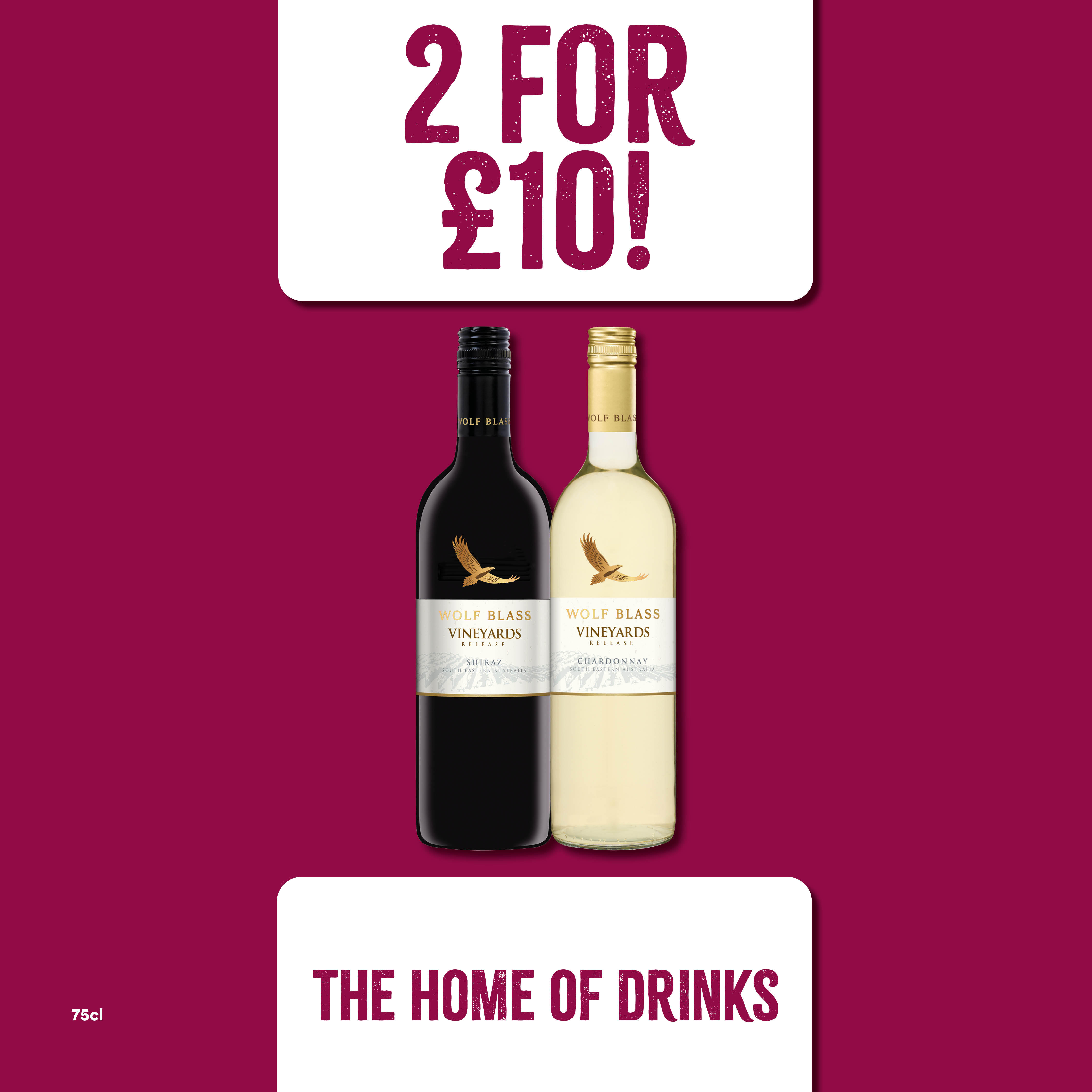 2 for £10 Wolfblass vineyards Bargain Booze Select Convenience Laugharne 01994 426984