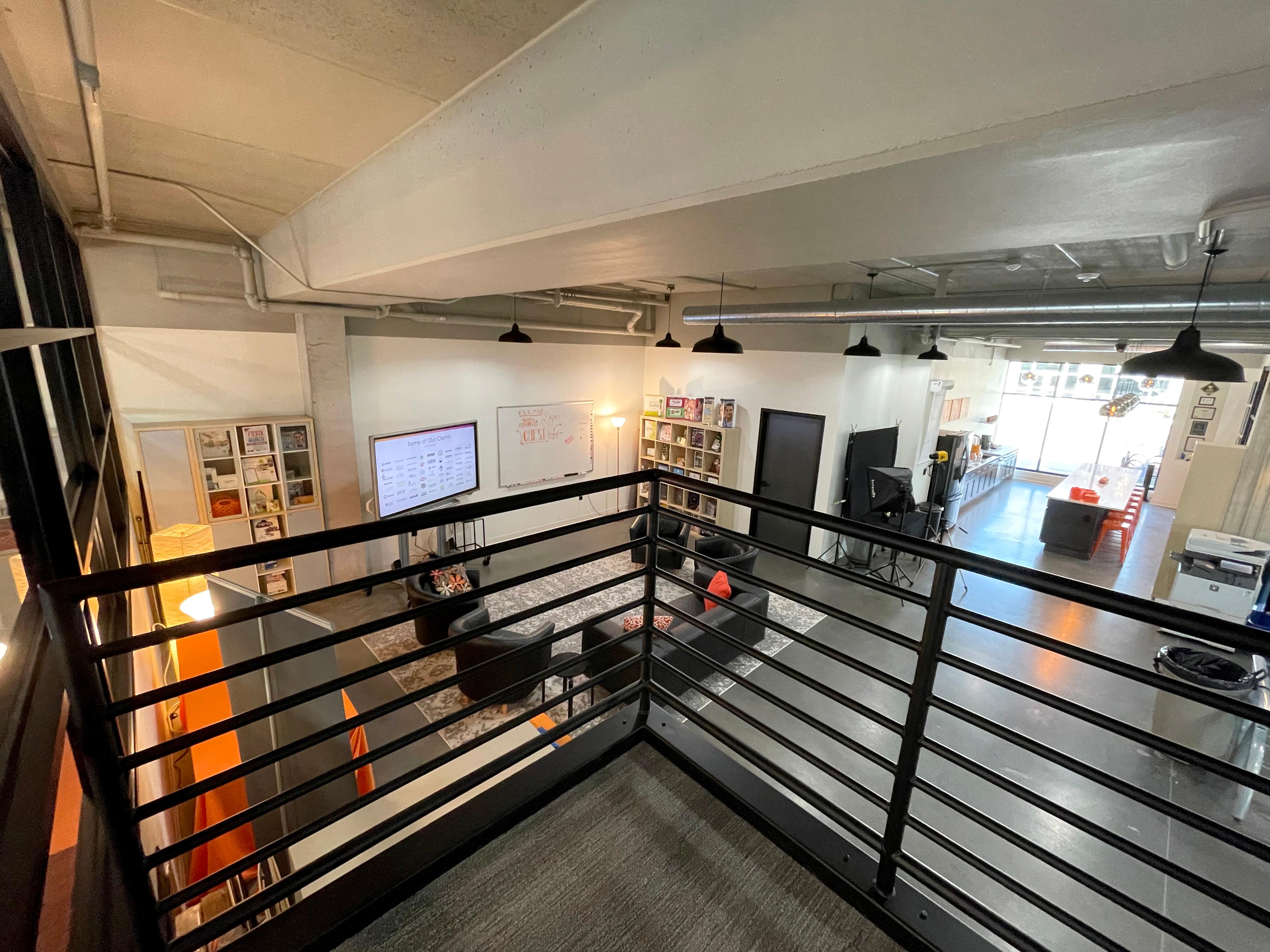 overhead view of interior of Coalesce Marketing and Design