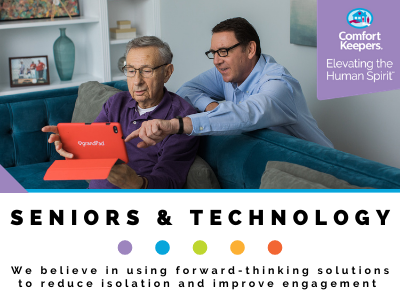 Our senior caregivers can use modern technology to aid seniors with grocery shopping, connecting wit Comfort Keepers Home Care Los Angeles (323)430-9803