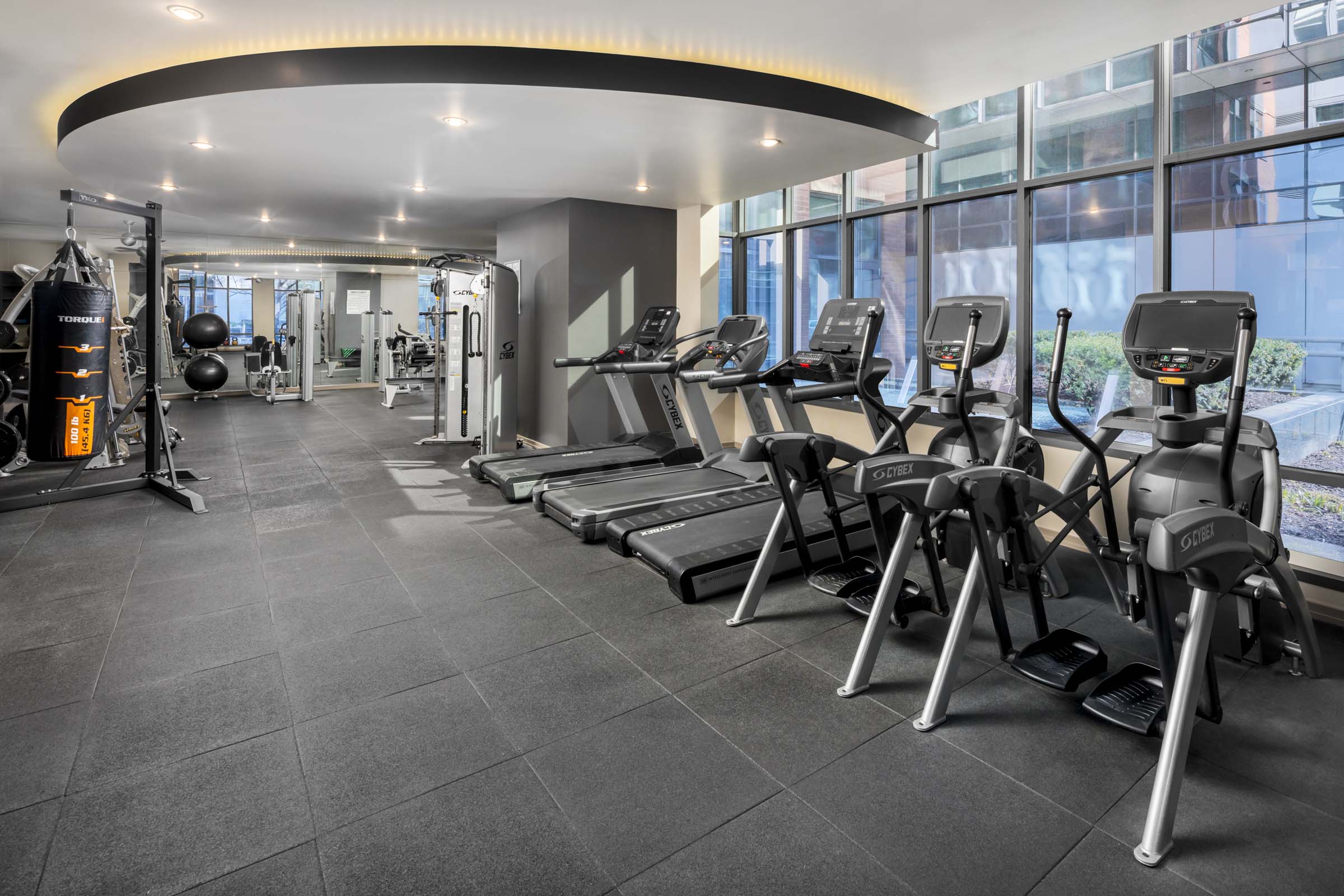 24-hour fitness center with cardio and strength training at Camden Noma apartments in Washington, DC