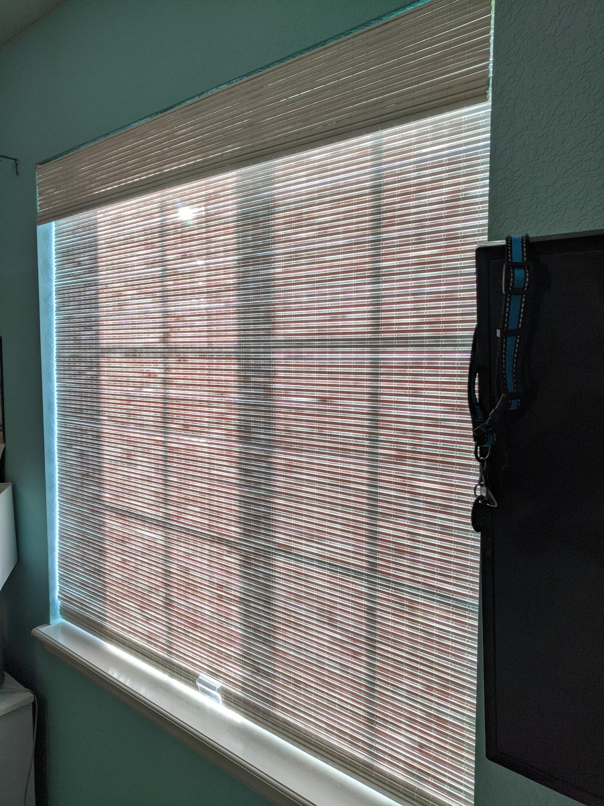 Woven Wood Roman Shade in Castle Rock