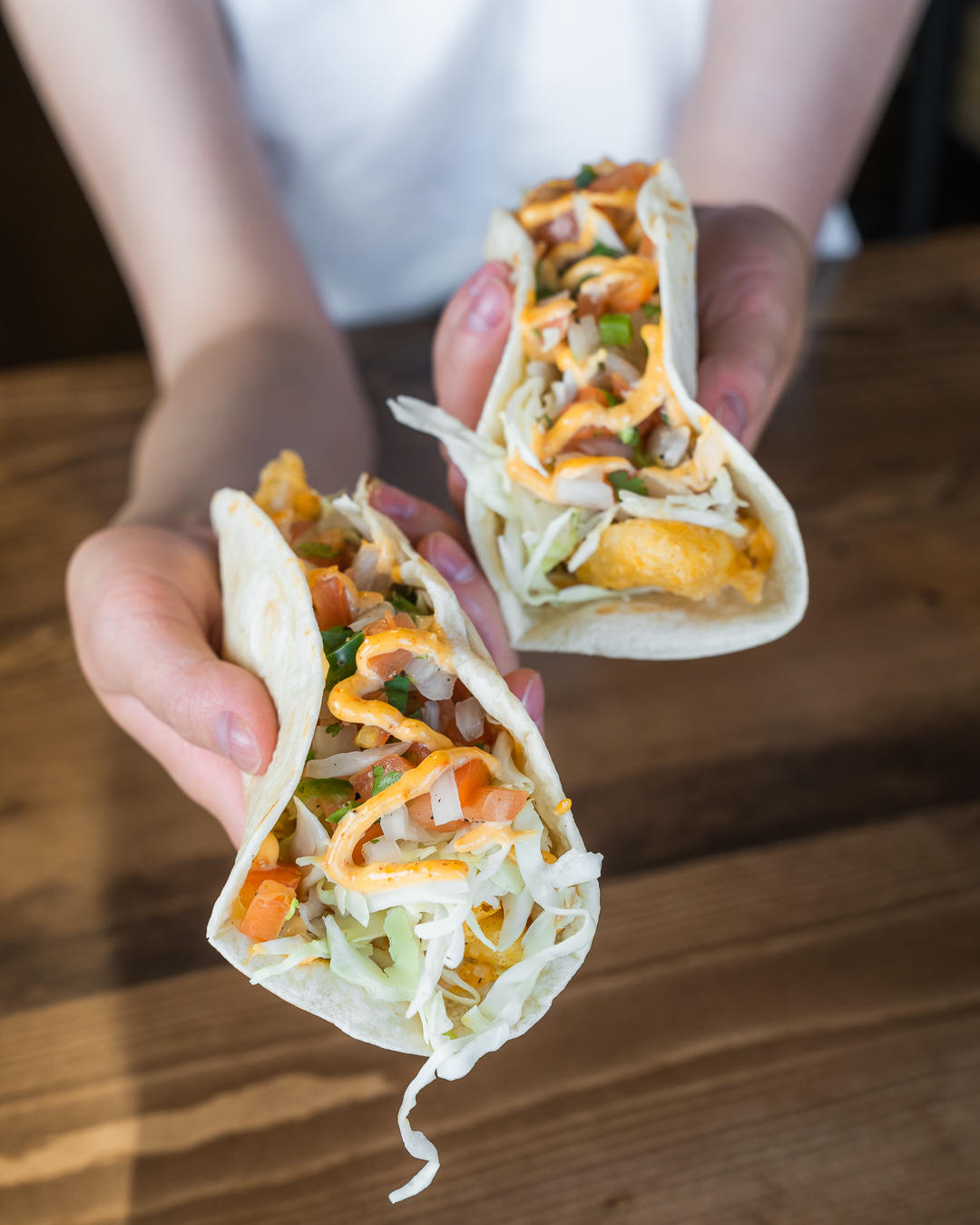 Street Tacos - Three flavour-filled mini tacos with Joey's Famous Fish, shredded cabbage, cheese, fr Joey's Fish Shack Medicine Hat (403)487-4883