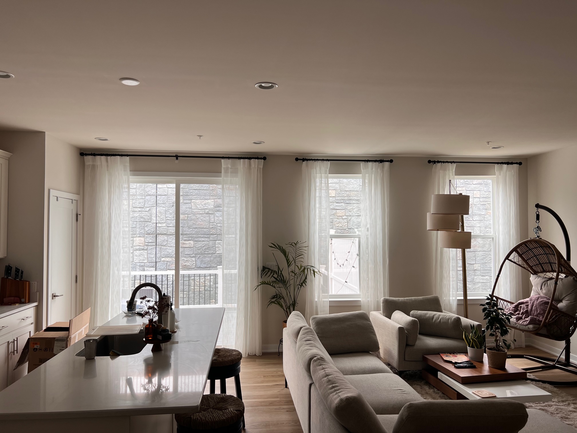 Sheer drapery panels to add delicate and soft light filtration for your space.