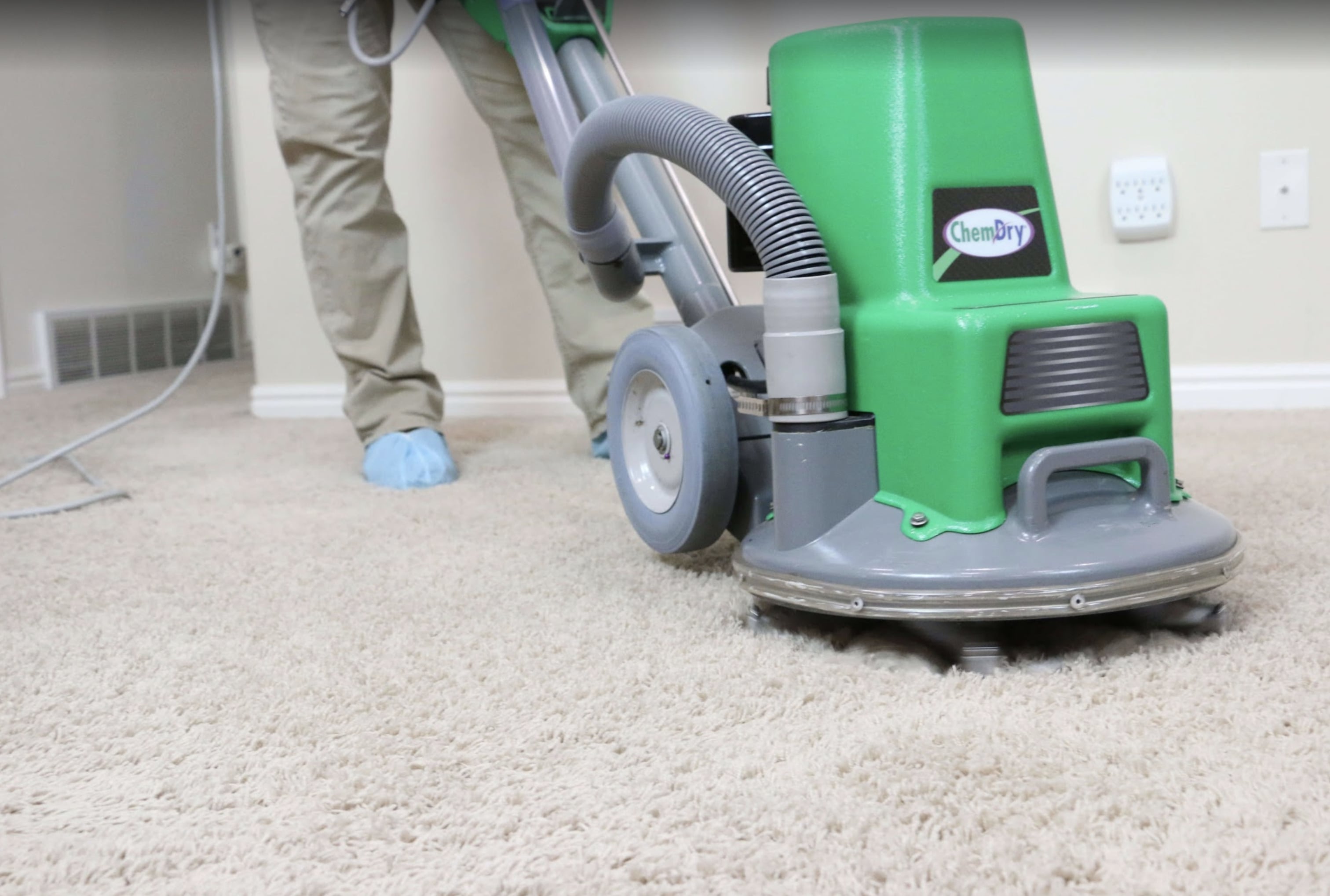 Southside Chem-Dry technician performing carpet cleaning in Norfolk