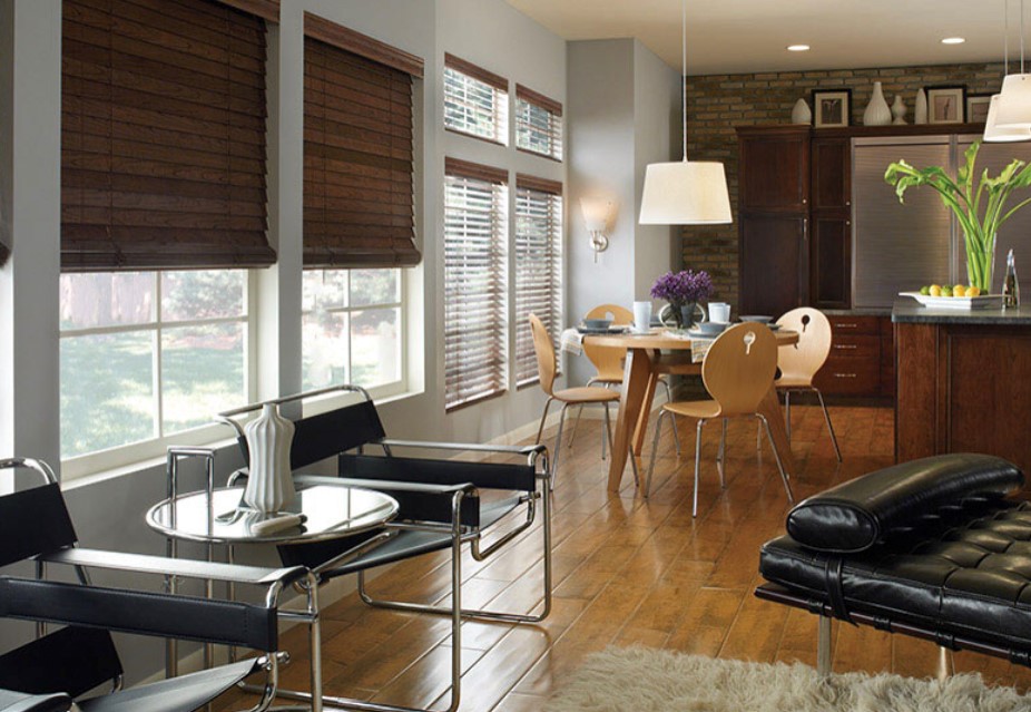 Faux Wood Blinds are a great option for bringing nature to you. At Budget Blinds of Rockwall, Forney, Terrell, and Greenville, we have many wood inspired colors.