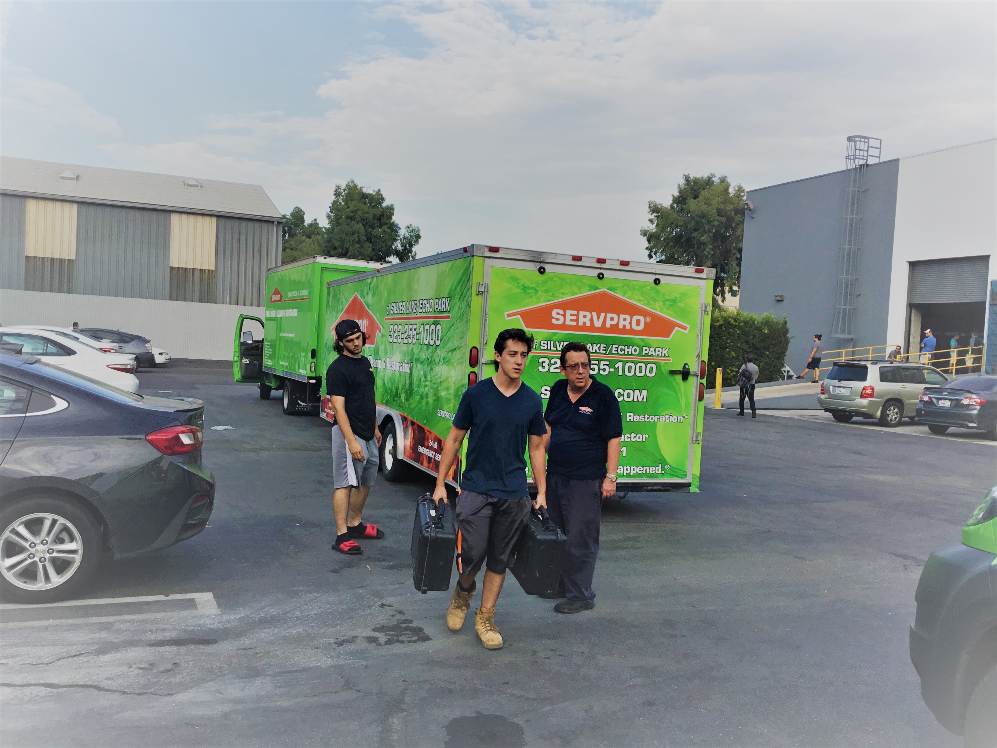 The team at SERVPRO of Silver Lake / Echo Park preparing trucks with equipment to aid in the relief efforts after Hurricane Harvey.